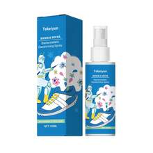 1 Botella de 100ml Spray desodorante para zapatos y calcetines, elimina rápidamente los olores, previene la sudoración, fragancia duradera, desodorante para armario de zapatos - Azul - Ver 12