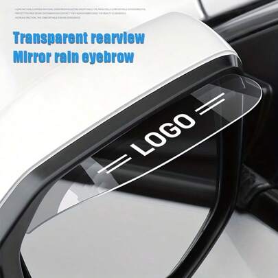 Set de 2 cubiertas flexibles de PVC para espejos retrovisores y visera impermeable, protector de lluvia transparente para la parte trasera del automóvil, con varios logotipos de marcas disponibles
