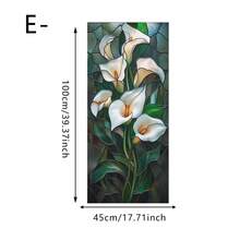 1 pieza Lirio, Rosa y Libélula Película de Vidrio Colorida, Adhesivo Decorativo de Ventana con Protección de Privacidad de Adherencia Estática, Adecuado para Baño, Sala de Estar, Dormitorio, Oficina - película esmerilada - Ver 16