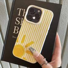 Ốp lưng điện thoại TPU họa tiết mặt trời sọc vàng, tương thích với iPhone 17/17Pro/17Promax/16/16PLUS/15PROMAX/15PRO/15PLUS/15/14PROMAX/14PRO/14PLUS/14/13PROMAX/13PRO/13/12PROMAX/12PRO/12/11PROMAX/11, chất liệu mềm cao cấp, hàng mới về, thời trang, bảo vệ điện thoại, quà tặng, cá nhân hóa, dành cho doanh nhân. - Màu be - Xem 2