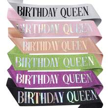 Ceinture Reine d'anniversaire - Sangle d'épaule avec lettres brillantes pour décoration de fête d'anniversaire - A - Voir 6