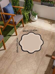1 pieza Alfombra redonda asimétrica, Alfombra de silla de ordenador estilo francés vintage, Alfombra redonda retro asimétrica para tocador de dormitorio, Decoración de dormitorio, Alfombra pequeña, Alfombra, Decoración del hogar, Alfombra de sala de estar, Alfombra pequeña de sala de estar, Alfombra de dormitorio - Multicolor - Ver 11