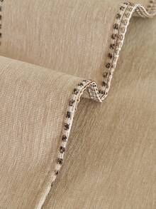 1 chiếc vỏ đệm sofa kẻ sọc jacquard chenille, kiểu dáng tối giản, dùng được cả bốn mùa, chống trượt, chống bụi, chống nhăn, bền, chống trầy xước do mèo cào, chăn sofa, đệm sofa, phù hợp với sofa 1-4 chỗ và sofa hình chữ L. - Màu Khaki - Xem 7