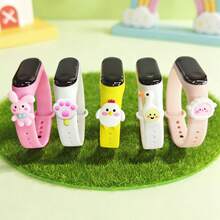 5pcs/Set LED Touch Screen Unisex Electronic Watches With Cute Cartoon Charms - Colorful, Fashionable Sports Bracelets, Suitable For Christmas, Holidays, Gifts, Daily Wear And Sports - Multicolor - View 4