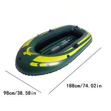 1pc Green Inflatable Boat, Thick PVC Fishing Boat, Kayak, Portable Assault Boat, Suitable For Pool, Beach, Holiday Essential - Military Green Single Boat 188 - View 6