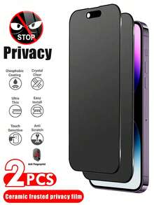 ZYONS 2pcs Matte Privacy Screen Protector, Anti-Peeping, Compatible With IPhone 17 Pro Max/17/17 Pro/16/16 Plus/16 Pro/16 Pro Max/15/15 Pro/15 Plus/15 Pro Max/14/13/12/11, Anti-Glare, Anti-Fingerprint, Anti-Spy, Full Coverage, Full Screen Coverage, Birthday Gift, Privacy Screen Protector For Family And Friends, Tech Enthusiasts, Phone Protector, Screen Protector, Phone Case Friendly, Ceramic Soft Film, Non-Glass - 2pcs - View 38
