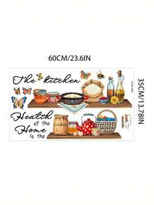Kitchen/Dining Room Wall Decoration: Decorative Wall Stickers, Creative Kitchenware, Pepper/Salt English Slogan Stickers. - Multicolor - View 10