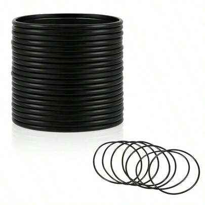 30pcs Retro Style Jelly Bracelets Silicone Hair Ties, Stretchy Wristbands For Party Favors & Costume Accessories