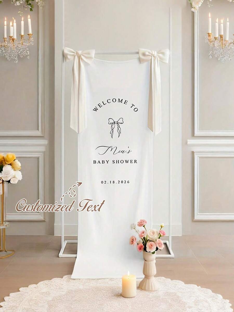 1 individuelle Willkommens-Banner - personalisierter Name, Datum und Text - mit Schmetterlings-Motiv - einfache Aufhängevorrichtung - strapazierfähiges Polyestermaterial - geeignet für Rasenflächen, Gärten, Wohnzimmer und Partys - schlicht & elegant - perfekt für Geburtstage, Hochzeiten, Renteneintritt und Jahrestage - Stoff-Banner Partydekoration - kein Stromanschluss erforderlich - Verschiedenfarbig - Übersicht 1