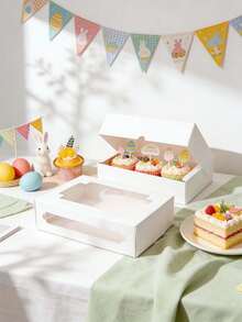 10/20pcs Transparent Window Bread/Donut/Candy/Macaron Snack Boxes, Dessert Gift Packaging Boxes Suitable For Easter, Holidays, Birthdays, Parties - View 11