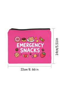"Emergency Snacks" Letter Printed Storage Bag, Christmas Gift For Mom, Teacher, Friend, Nurse, Cosmetic Bag, Gift Bag For Female Friends, Travel Souvenirs, Birthday, Women'S Day, Party, Bridesmaid Cosmetic Storage Bag, Toiletry Bag, Storage Bag, Cosmetic Bag, Cosmetic Storage Bag, Makeup Tools, Travel Gift Makeup Bag Makeup Bags Makeup Organizer Make Up Organizer Makeup Storage - Multicolor - View 11
