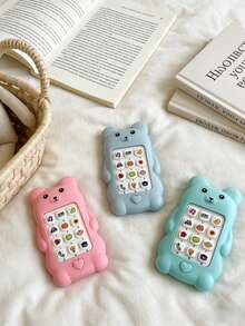 Cute Bear Music Toy Phone | No Battery Included, Suitable For Christmas, Halloween, Easter And Other Major Holiday Gifts, Made Of ABS Material, Multi-Color Assortment - Multicolor - View 5