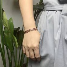 Vòng tay đồng nguyên chất dành cho nữ, có thể điều chỉnh, kiểu dáng hoa, có nam châm, giúp giảm đau do viêm khớp, mang lại lợi ích cho sức khỏe và năng lượng. - đồng - Xem 7