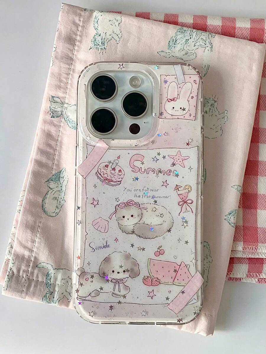 1 pieza, Notas adhesivas blancas y dulces de la hermana Ins con gatos y perros siguiendo a Iphone17/Iphone17promax/Iphone16Promax/Iphone15pro/Iphone14 Iphone13/12/11 como regalo para la familia/amigo/hermana/novia en el Día de San Valentín/cumpleaños/Día de la Madre. - Rosa - Ver 1