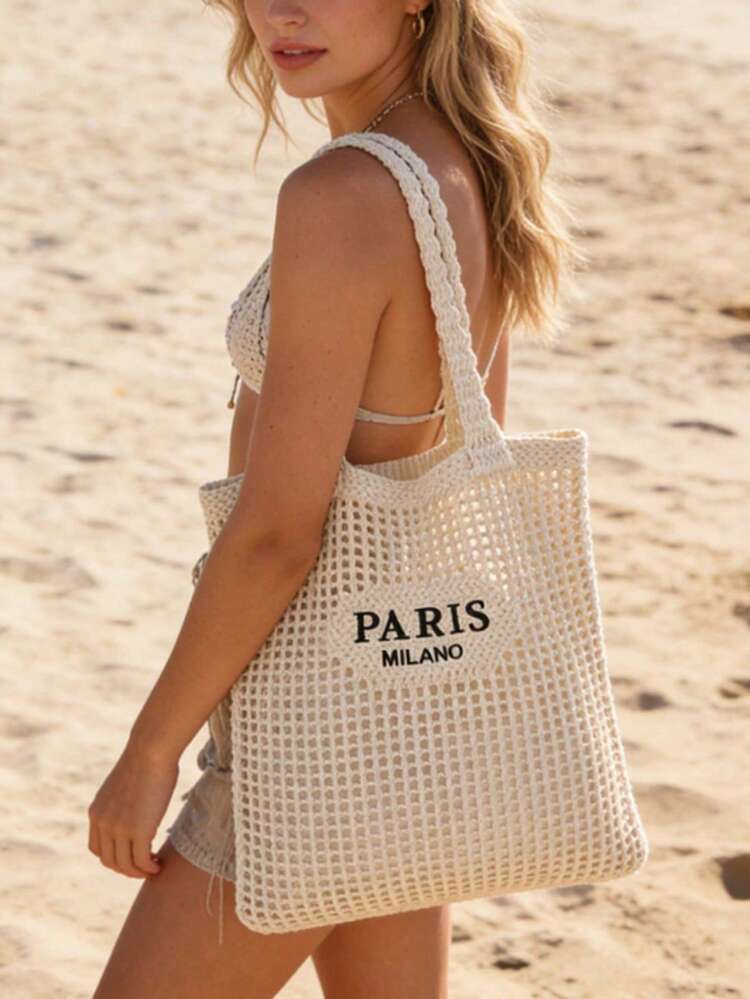 Túi đeo vai nữ, túi mùa hè, túi đi biển, túi đan kiểu Bohemian, thích hợp cho các hoạt động hàng ngày, mua sắm, du lịch, đi học, đi biển và các hoạt động ngoài trời thông thường, túi xách mùa hè, túi tote đi biển, kỳ nghỉ, ngày nghỉ thư giãn. - Nhiều màu - Xem 3
