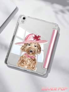 粉色泰迪熊與粉色條紋圖案平板保護殼，相容於 Ipad Air 8 (M4) 2026 (11 吋)/2026 (13 吋)、9.7/10.2/10.5/10.9/12.9/Pro 11/A16、第 10 代、Galaxy Tab S6 Lite 10.4 吋、Kindle Paperwhite 第 12 代 2024、Kindle (第 11 代-2024 發行)，柔軟防震保護，支援智慧休眠/喚醒，Y 型摺疊支架設計，適合女孩禮物、春季浪漫與生日禮物 - 彩色 - 查看 3