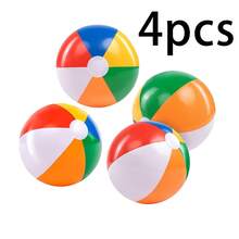 1/2/3/4/5/6 Pack 12 Inch Inflatable Beach Balls, Bulk Rainbow Beach Balls For Adults, Summer Pool Toys, Beach Party Supplies, Swimming Pool Balls - Multicolor - View 11