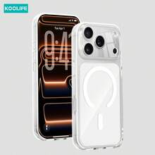 Koolife 1 件装透明 MagSafe 手机壳，PC+TPU 2.0mm 背板，精准开孔保护镜头，防黄变防震保护套，纤薄透明设计，兼容 Apple 17/17 Pro/17 Pro Max - 透明磁吸款 - 查看 7