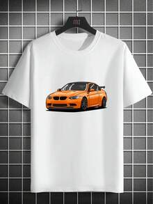2026.Tops. Kreatives Auto-Muster Muster Herren Mode Rundhals Kurzarm T-Shirt, Casual, bequem und leicht für den Sommer.Tops - Weiss - Übersicht 1