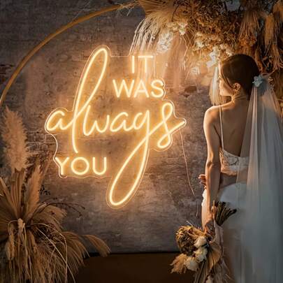 Biển đèn LED neon lãng mạn "Luôn luôn là em" - Trang trí rực rỡ bằng nguồn USB cho đám cưới, cầu hôn, tiệc tùng, phòng ngủ và không gian nhà cửa - Chữ viết uốn lượn nhiều màu sắc, chất liệu nhựa, dễ dàng gắn tường, trang trí đám cưới.