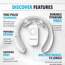 Neck TENS Machine With Heat, Neck Massager With 15 Levels Deep Tissue Massage, Portable Soothing Home Spa Neck Care Device - White - View 4