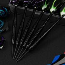 HUANQU 12pcs Professional Darts Set, 20g Hard Darts, Iron Material, Competitive Darts Needle, Cool Spiral Dart Fins, Stable Flight Trajectory, Durable, Full Replacement Parts + Portable Storage Case, Suitable For Beginners Practice And Professional Competitions, Great Gift Choice - Multicolor - View 9