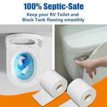 RV Toilet Paper - Rapid Dissolve Septic  Travel Toilet Tissue For RVs Boats Marine Camper Accessories- 3 Ply 290 Sheets - White - 查看 5