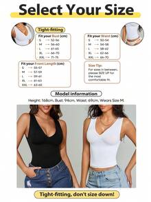 Women's V-Neck Seamless Slimming Sports Camisole Casual Black Summer - Black - View 7