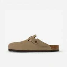 Birkenstock Boston Soft Footbed Suede Taupe - White - View 3
