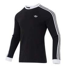 Áo thun dài tay cổ tròn bằng cotton hiệu adidas Originals 3 sọc, kiểu dáng thường ngày dành cho nam, mã sản phẩm KE3546. - màu đen - Xem 8