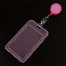 1pc Clear Card Holder Set With Retractable Clip, ID Badge Reel For Student/Teacher Pass, Key Cards, Driver's License - Transparent Protective Case - View 7