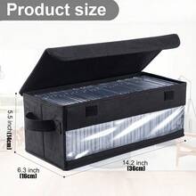Bộ 2 hộp đựng CD/DVD chịu lực cao - Hộp đựng 30 đĩa có tay cầm và cửa sổ trong suốt, có thể gấp gọn, tiết kiệm không gian! - màu đen - Xem 3