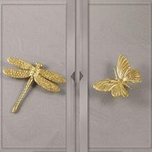 Tay nắm tủ quần áo/ngũ cốc bằng đồng thau kiểu cổ điển, tay nắm kéo ngăn kéo màu vàng, tay nắm tủ bằng đồng cho đồ nội thất, tay nắm tủ. - Nhiều màu - Xem 6