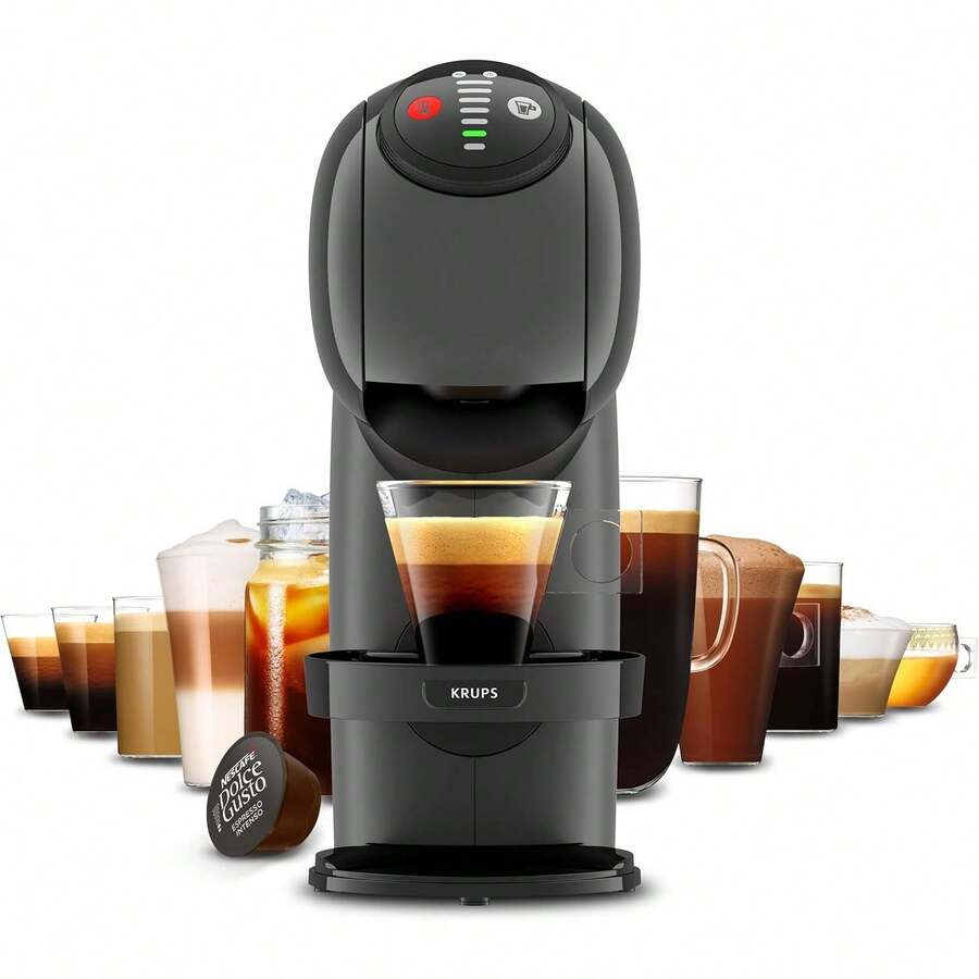 Krups Cafetera Multibebidas de Cápsulas Genio S Carbón, Más de 30 Bebidas, ajusta el tamaño y temperatura de tus bebidas, KP240BMX - Gris pardo - Ver 1