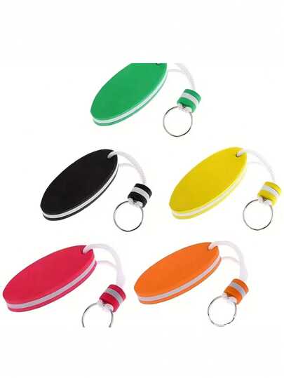 1pc/4pcs Floating Keychain For Water Sports Boats, Lightweight Oval Foam Keychain Suitable For Tropical Beaches, Customizable Floating Foam Keychain And Keyring For Sailing And Navigation