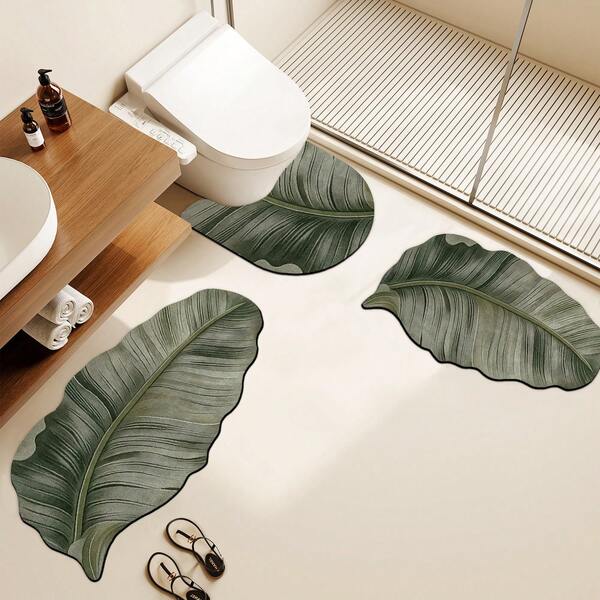 1/3 piezas Alfombra de baño antideslizante y absorbente, con diseño de gato lindo, alfombra de baño de gel de sílice, diseño retro, alfombra en forma de U para el inodoro, alfombrilla para los pies del lavabo, grosor de 3,6 mm, adecuada para baño, cocina, exterior, interior, pasillo, dormitorio, sala de estar, fácil de limpiar, base antideslizante, ideal para decoración de dormitorio en invierno, decoración navideña y del Día de San Valentín, accesorio de baño, conjunto de decoración de habitación, alfombra para exteriores