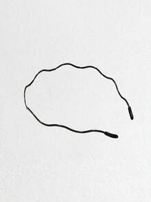 1pc Metal Wavy Thin Headband, Minimalist Versatile Practical Bangs Headband, Fashionable Outdoor Wear - Multicolor - View 3
