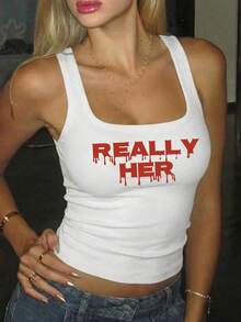 Customized Women's Pleated Camisole. Add Your Own Text Sports - White - View 2