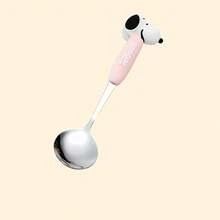 Cuchara de sopa, cuchara, tenedor, cuchara de arroz, tenedor de cena, tenedor de fruta, pulido espejo de acero inoxidable con mango de cerámica Snoopy genuino - Ver 10