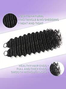 Crochet Human Hair For Mother's Day Water Wave 60g/120g 16 18 20 22 24 26 Inch Lightweight Knotless Feather Extension Pre Separated Jerry Curly Handmade Bundles Full Invisiable Knot With String Pre Looped Crochet Human Hair Deep Curly Pre Separated Knotless Ocean Wave Crochet Hair Water Curly Human Hair Luxe Gifts For Moments That Matter. #PremiumGifts Water Wave Bundles Can Wear Hair Accessory Suitable For Spring Used Together With Beauty Makeup Wigs Human Hair Put On And Go, Wigs, Human Hair, Human Hair Wigs, Curly Wigs Human Hair, Makeup, Valentine's Day, Valentines, Travel Essential, Maquillaje, Valentines Gifts For Girlfriend, Valentines Gifts, New Year - Natural Black - Xem 3