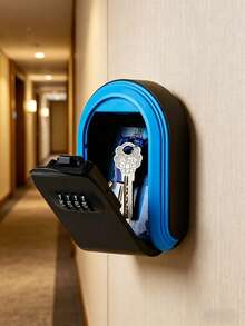 Outdoor Waterproof Key Lock Box, 4-Digit Resettable Combination Wall-Mounted Key Storage Box, Large Capacity Durable Anti-Theft Anti-Rain Key , Suitable For Rental Properties, Agencies, Home Garages, Offices, And Indoor/Outdoor Home Security - Multicolor - View 2