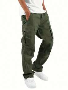 4-PACK  Men's Work Pants With Multiple Pockets And Breathable Fabric Are Casual And Practical, And A Slim Straight Fit For All-Day Wear And An Urban Outdoor Look - 4-piece Pack - View 4
