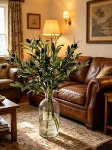 1/2/3/4 piezas Hojas de eucalipto artificial de 45cm, ramas de eucalipto falso de otoño con 3 horquillas, adecuadas para decoración de bodas, decoración del Día de San Valentín, decoración de cumpleaños, decoración de aniversario, decoración del hogar, decoración de mesa, decoración de dormitorio y baño, decoración de escritorio, decoración de habitación, decoración de otoño, decoración de macetas, decoración navideña - Estilo B - Ver 5