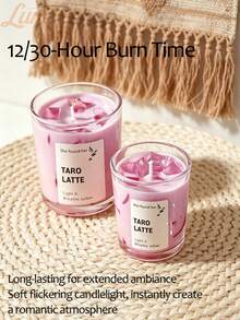 1Pc Coffee Cup Jelly Wax Candle (Lavender/Taro Latte, Mild Scent) Purple Series Candles | Long-Lasting 12-30 Hours Plant-Based Scent | Living Room/Bedroom Relaxation, Candle Stick Holder Fit, Home & Living Decor, Suitable For Valentines/Mother's Day/Fathers Day Gifts/Birthday/Party Gifts, Wedding Accessories/Ornaments, Coffee Lovers' Exclusive Gift, Men/Women Gift Ideas - Nhiều màu-2 - Xem 6