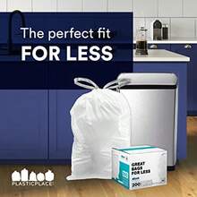 Custom Fit Trash Bags Compatible With Simplehuman Code J 50 Count White Drawstring Garbage Liners 10-10.5 Gallon 21"X28" Tear-Resistant LLDPE Bags For Kitchen Bathroom And Office - White - View 6