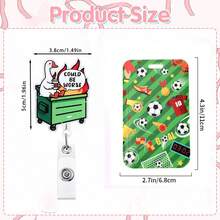 1 Set (Badge Clip + Card Holder) Minimalist Versatile Goose ID Badge Clip, Retractable Badge Reel, Matching Green Name Card/Work ID Holder, Teacher ID Card Sleeve, Swivel Alligator Clip Back, Small Card Holder Suitable For Medical Staff, Teachers, Interns, Office Workers, Travelers, Holiday Gift - Fashionable - View 3