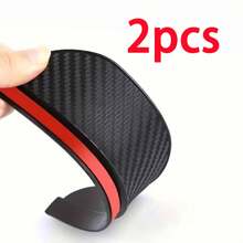 Carbon Fiber Texture Car Side Mirror Rain Guards - Windproof Sun Visors, Reducing 90% Raindrops, Enhancing Clear Visibility, Sporty Style Upgrade, Side Mirror Covers, Truck Window Rain Guards - Black - View 12