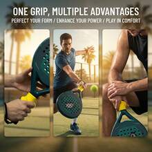 1pc Racket Corrector, Silicone Tennis/Pickleball Racket Handle Grip Trainer To Improve Proper Grip Technique, Shock Absorbing, Suitable For Tennis, Pickleball, Badminton, Table Tennis, Daily Training, Sports Equipment Gift For Athletes - Multicolor - View 4