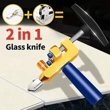 Máy cắt kính và gạch 2 trong 1 cầm tay với lưỡi cắt kim cương - Dụng cụ cắt chính xác cho DIY và xây dựng, đế và kẹp kim loại có thể điều chỉnh, thiết kế nhẹ và di động (khung chắc chắn + ốc vít màu xanh), tay cầm tiện dụng, cấu trúc bền bỉ. - 2 trong 1 - Xem 6