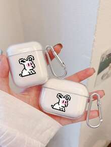 Ốp bảo vệ trong suốt chống rơi vỡ hình chú thỏ, tương thích với tai nghe không dây Apple, chống trầy xước và va đập. - Trong sáng - Xem 2
